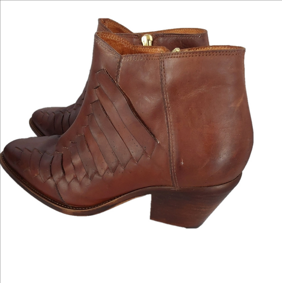 Free People Brown Leather Ankle Boots Size 9 - Picture 2 of 15